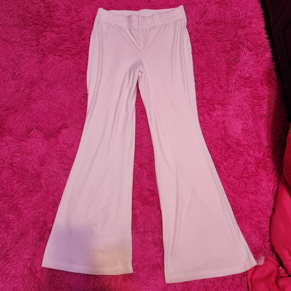 womens flared white leggings